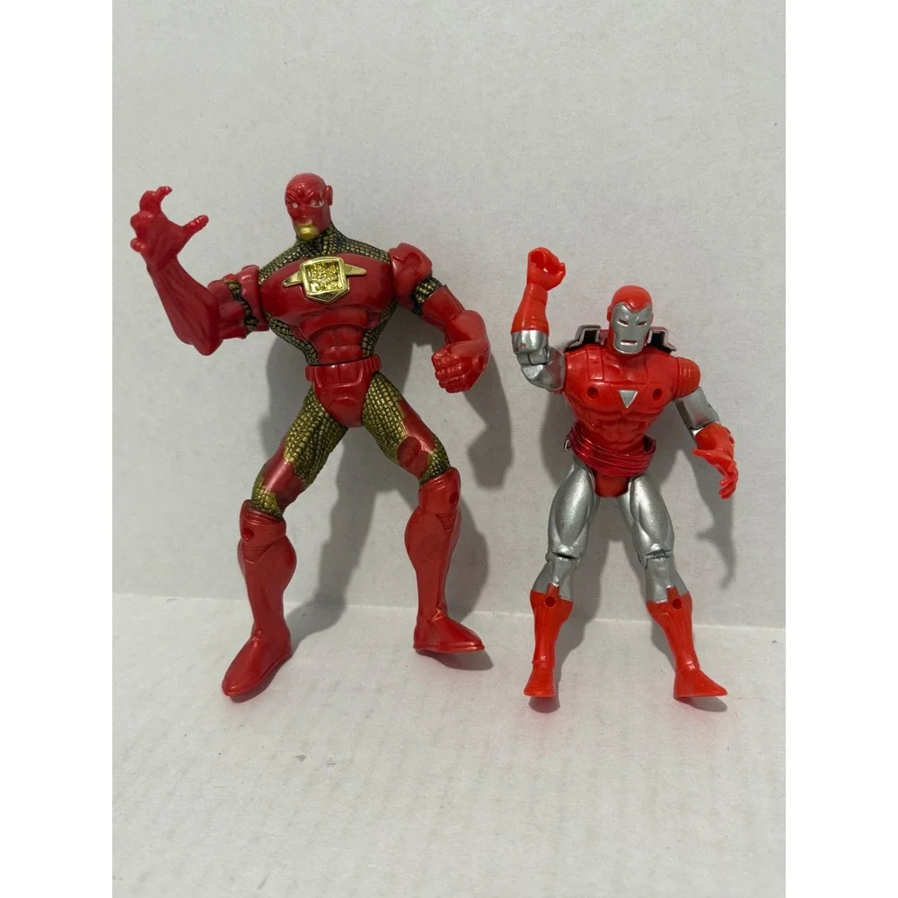 Vintage Toy Biz Iron Man Action Figure Lot 2pc Red Silver 1995 1997